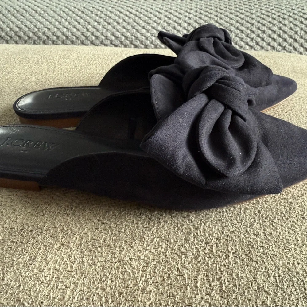 J. Crew Women's Navy Blue Bow Flats - Picture 3 of 4